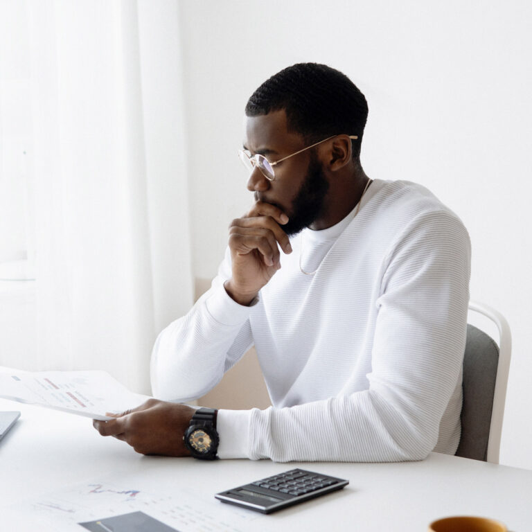 man thinking about why he needs an accountant
